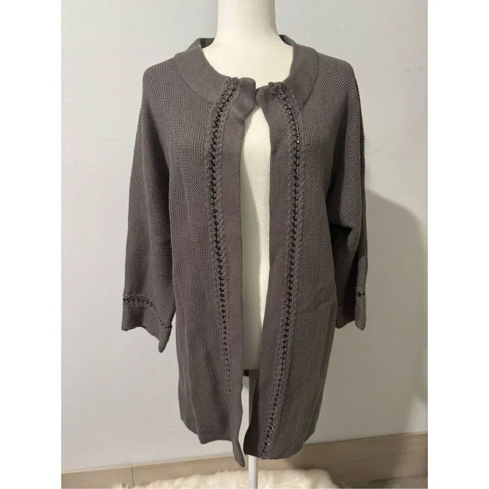 Phase 3 open front sweater top one size